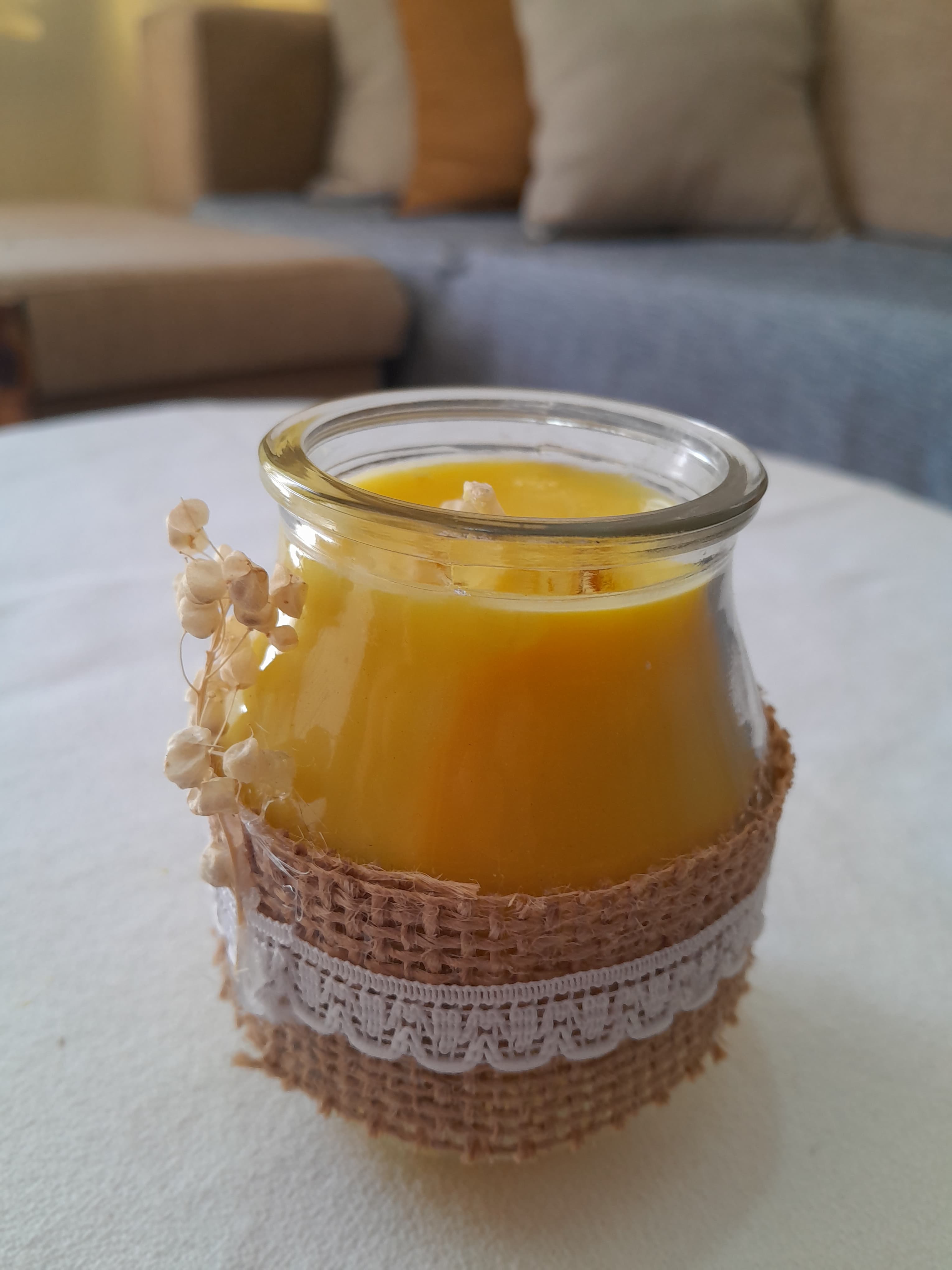 Vela en Frasco con decoración 0