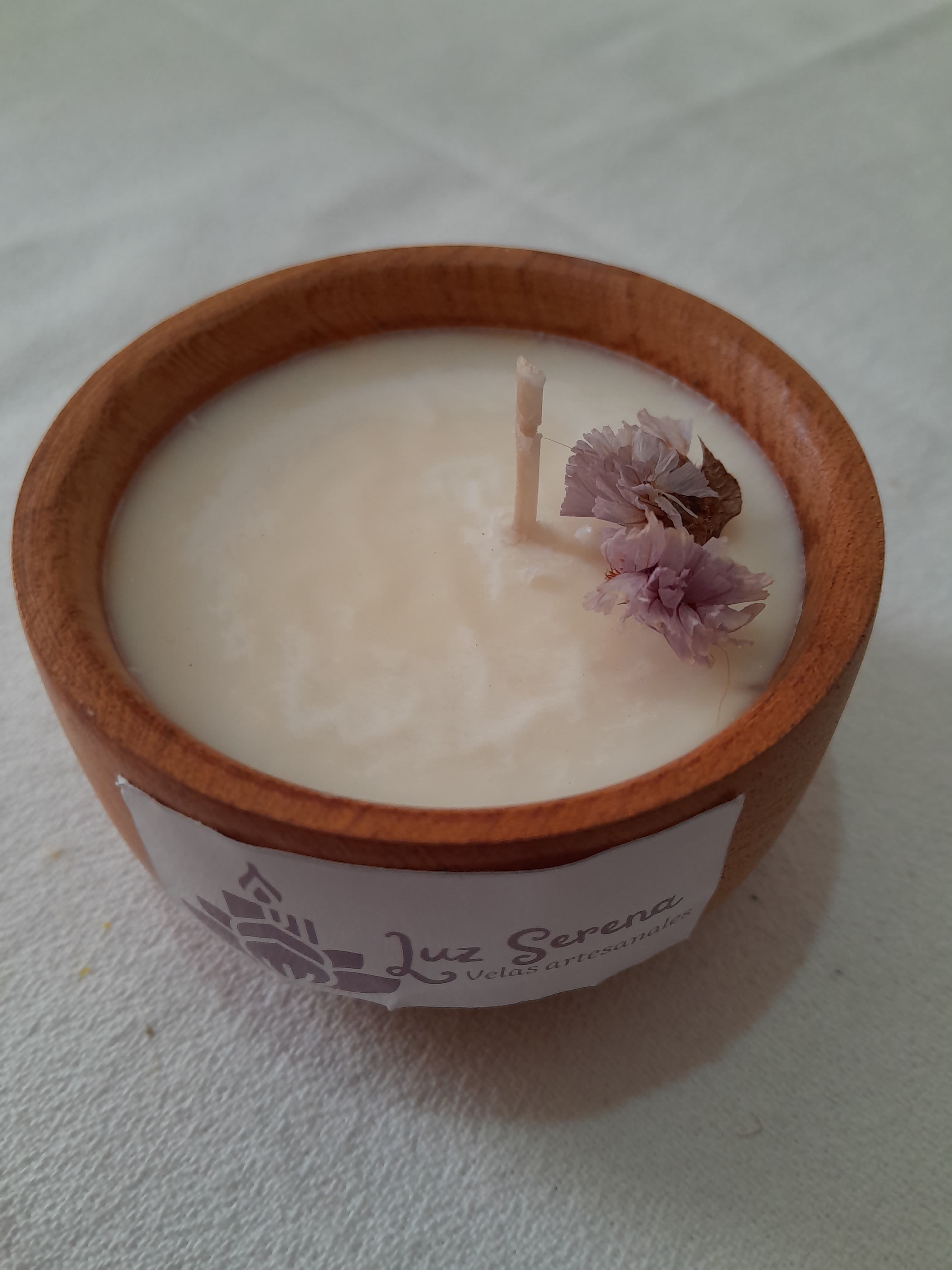 Vela en cuenco de madera - MEDIANO 2