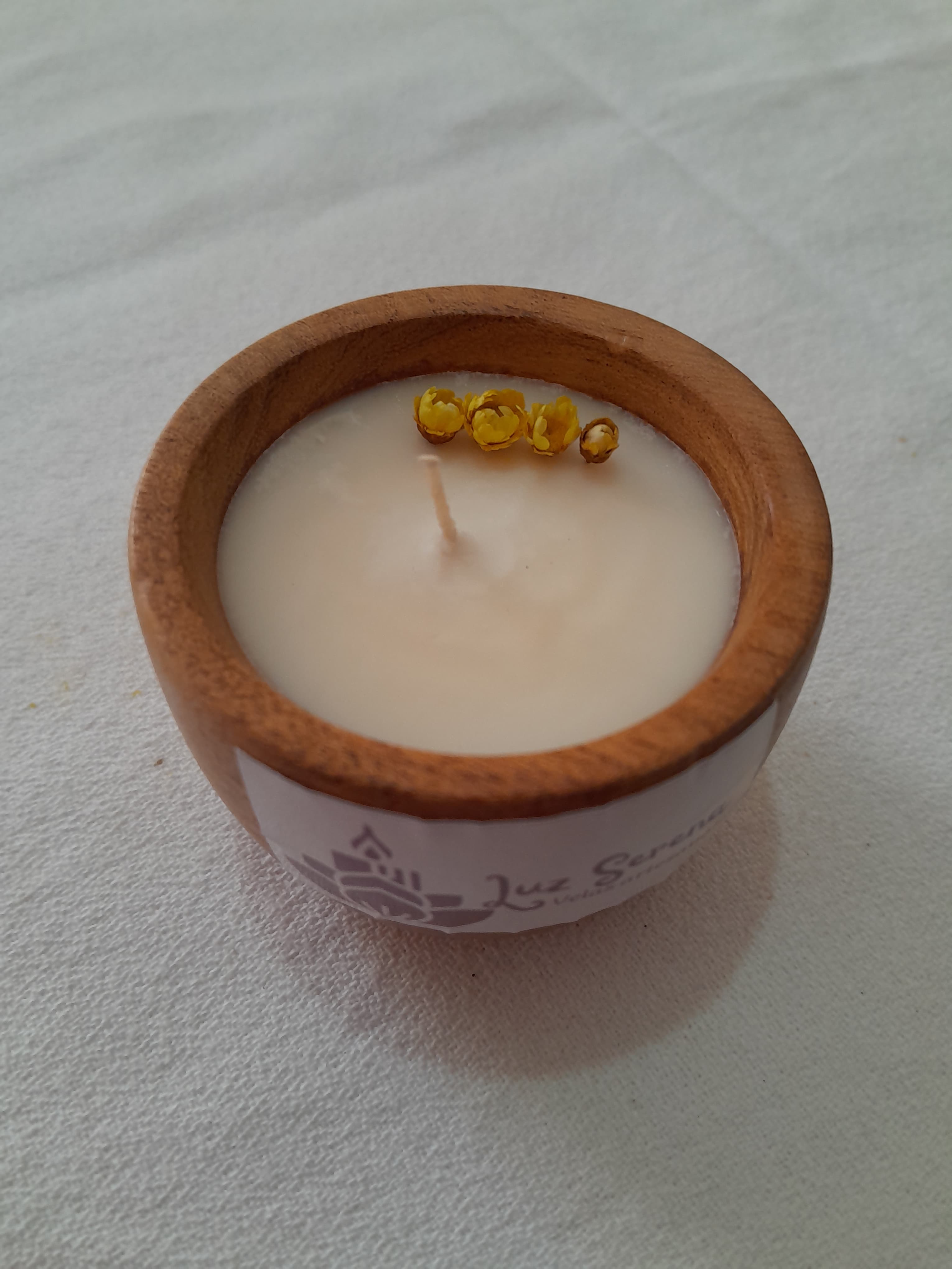 Vela en cuenco de madera - CHICO 2