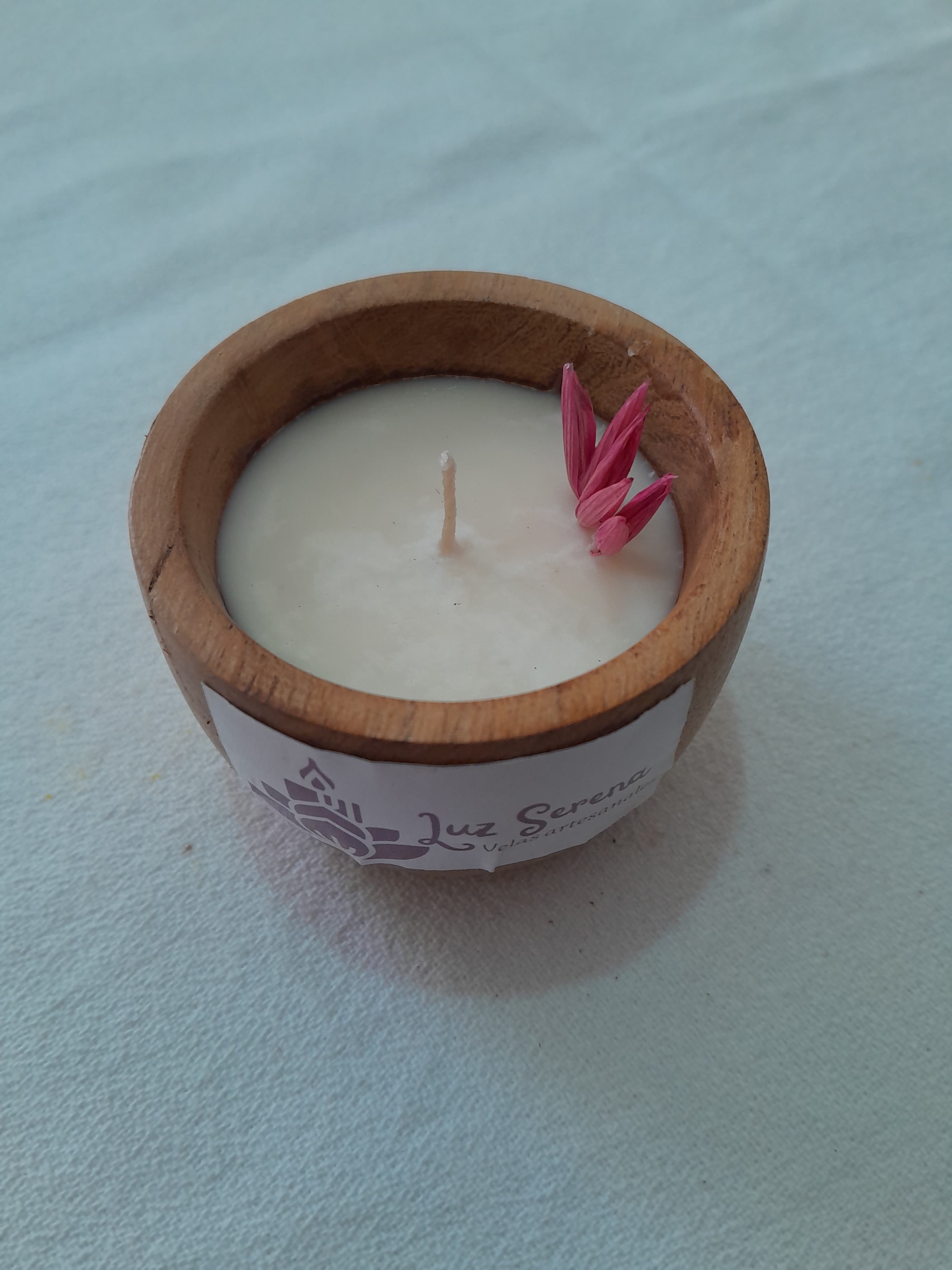 Vela en cuenco de madera - CHICO 2