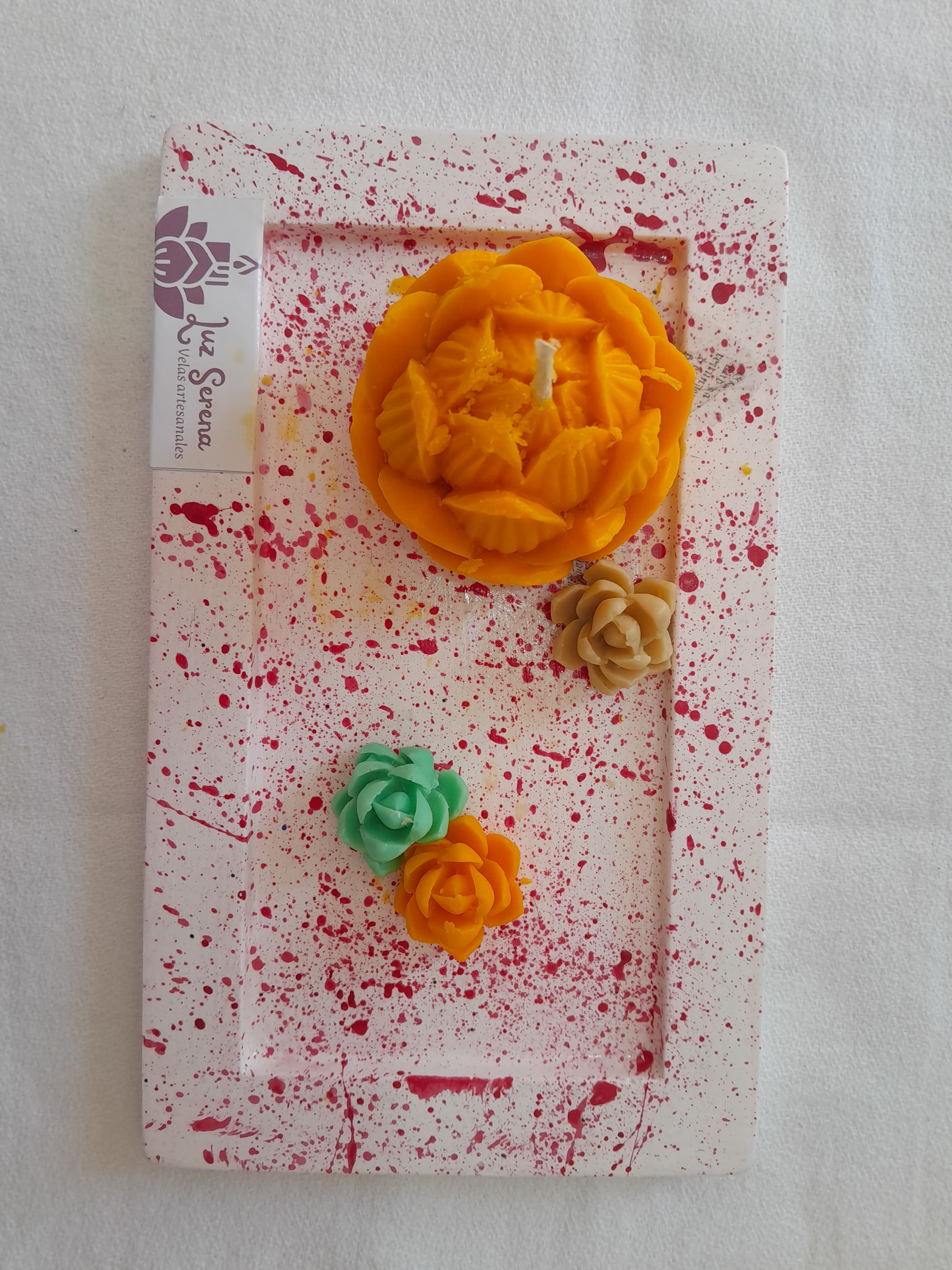 Velas con Bandeja de Yeso 0