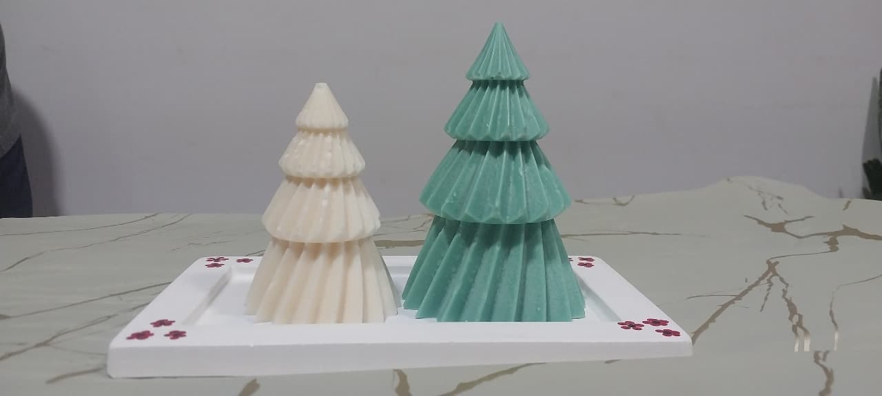Velas Arboles con Bandeja de Yeso 0