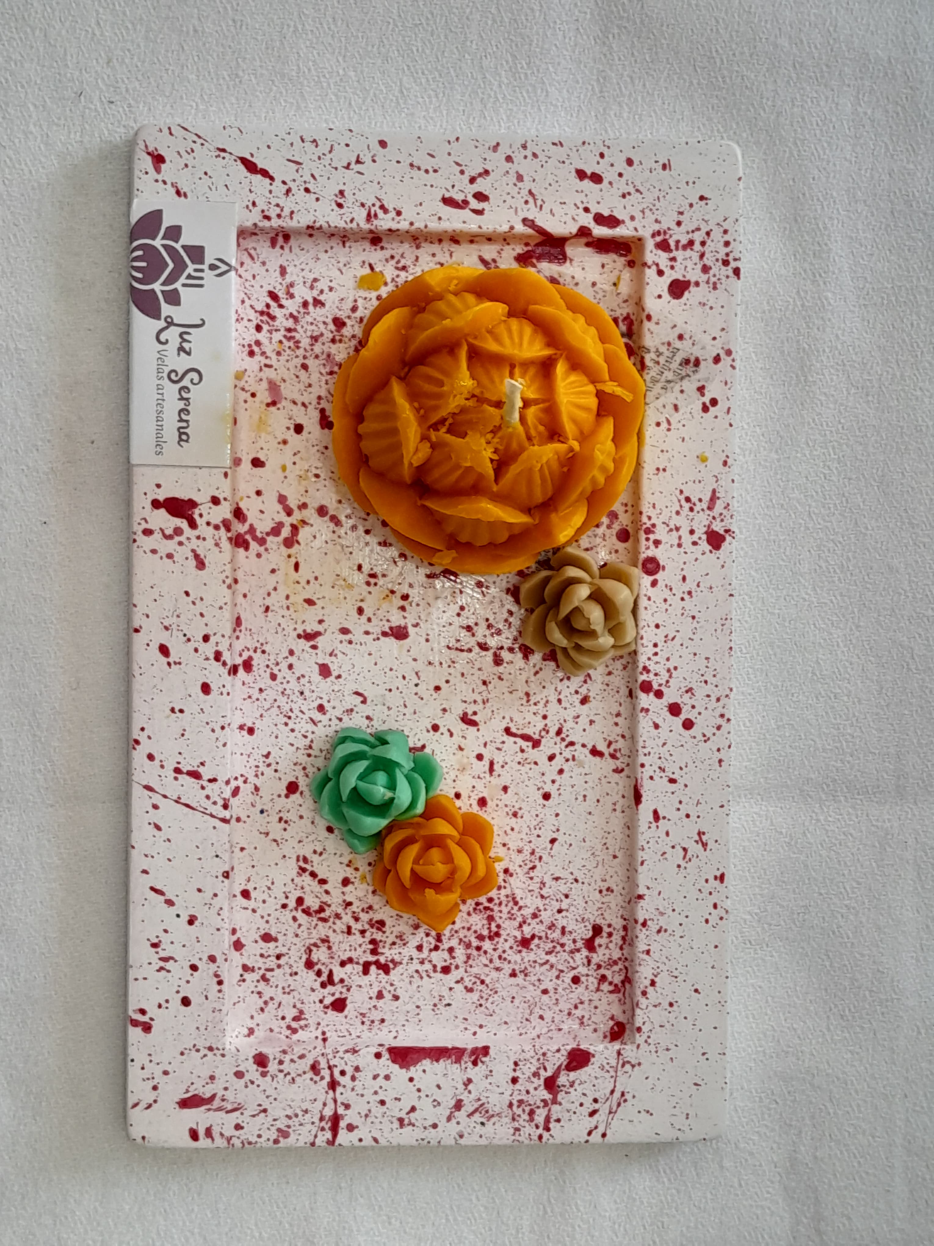 Velas con Bandeja de Yeso 1