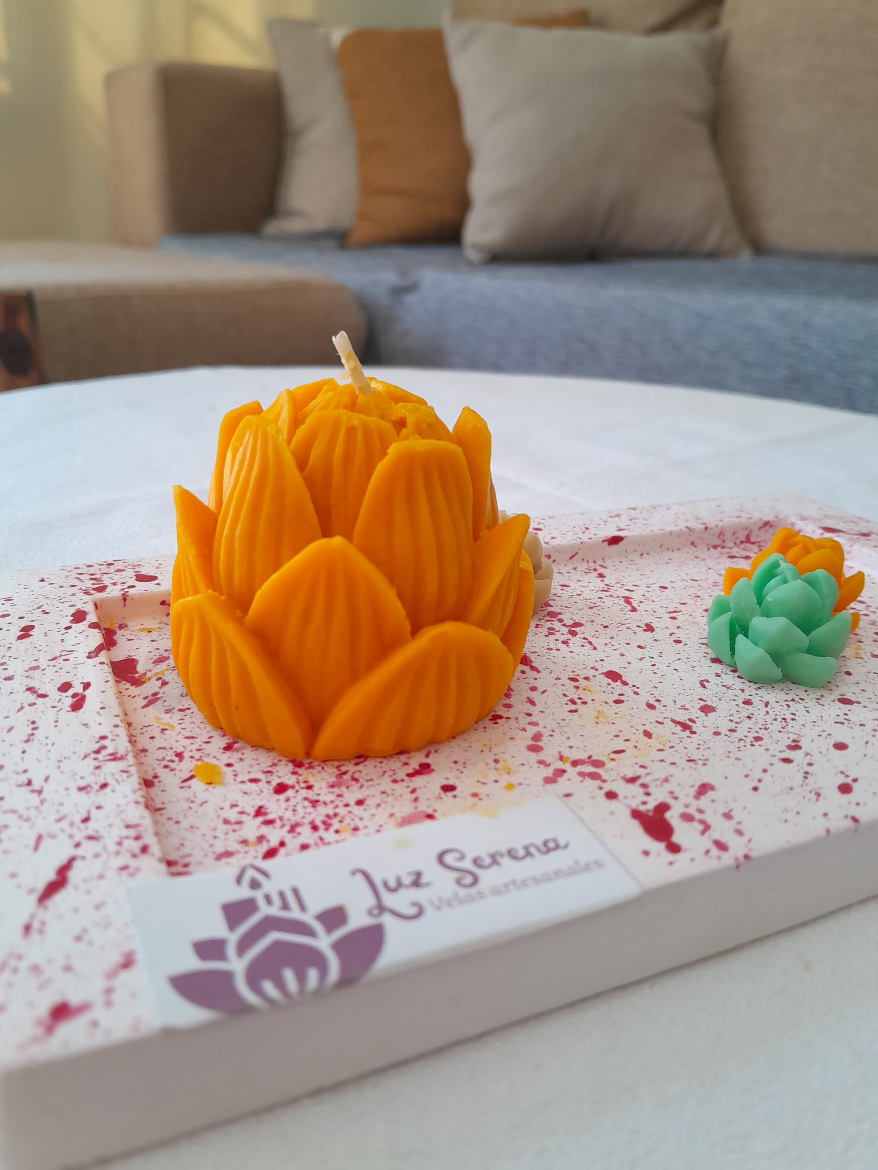 Velas con Bandeja de Yeso 2