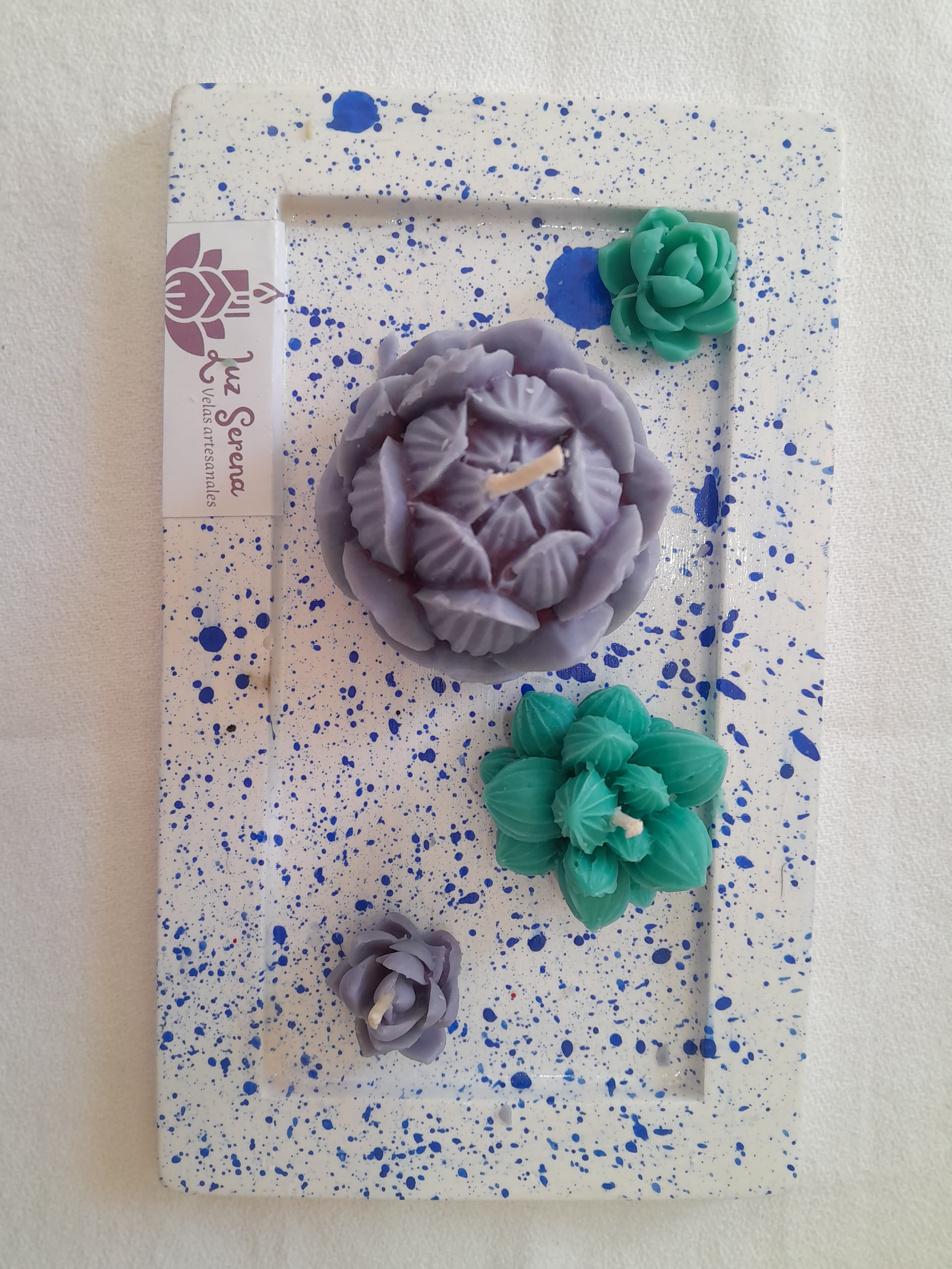 Velas con Bandeja de Yeso 0