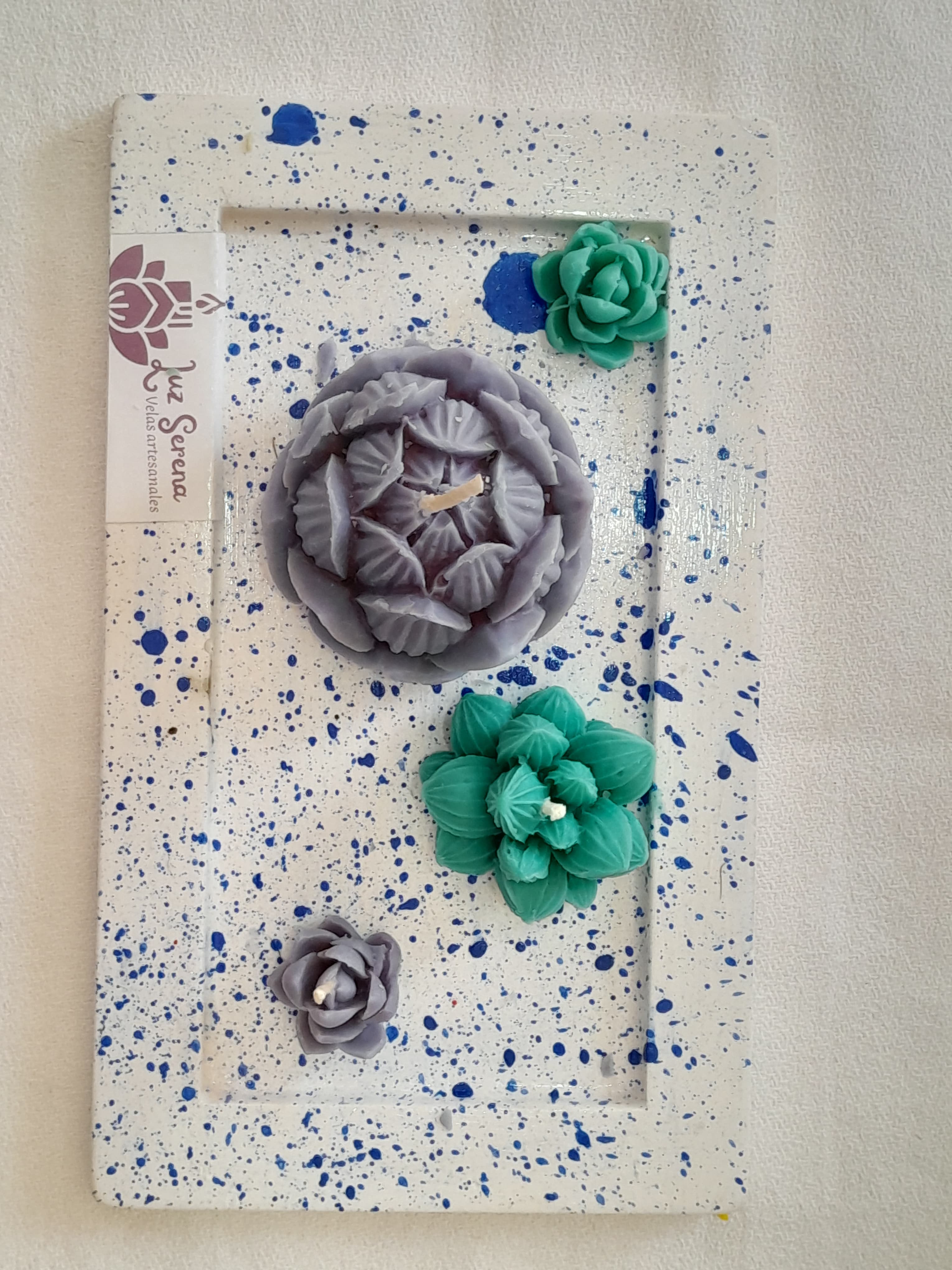 Velas con Bandeja de Yeso 1