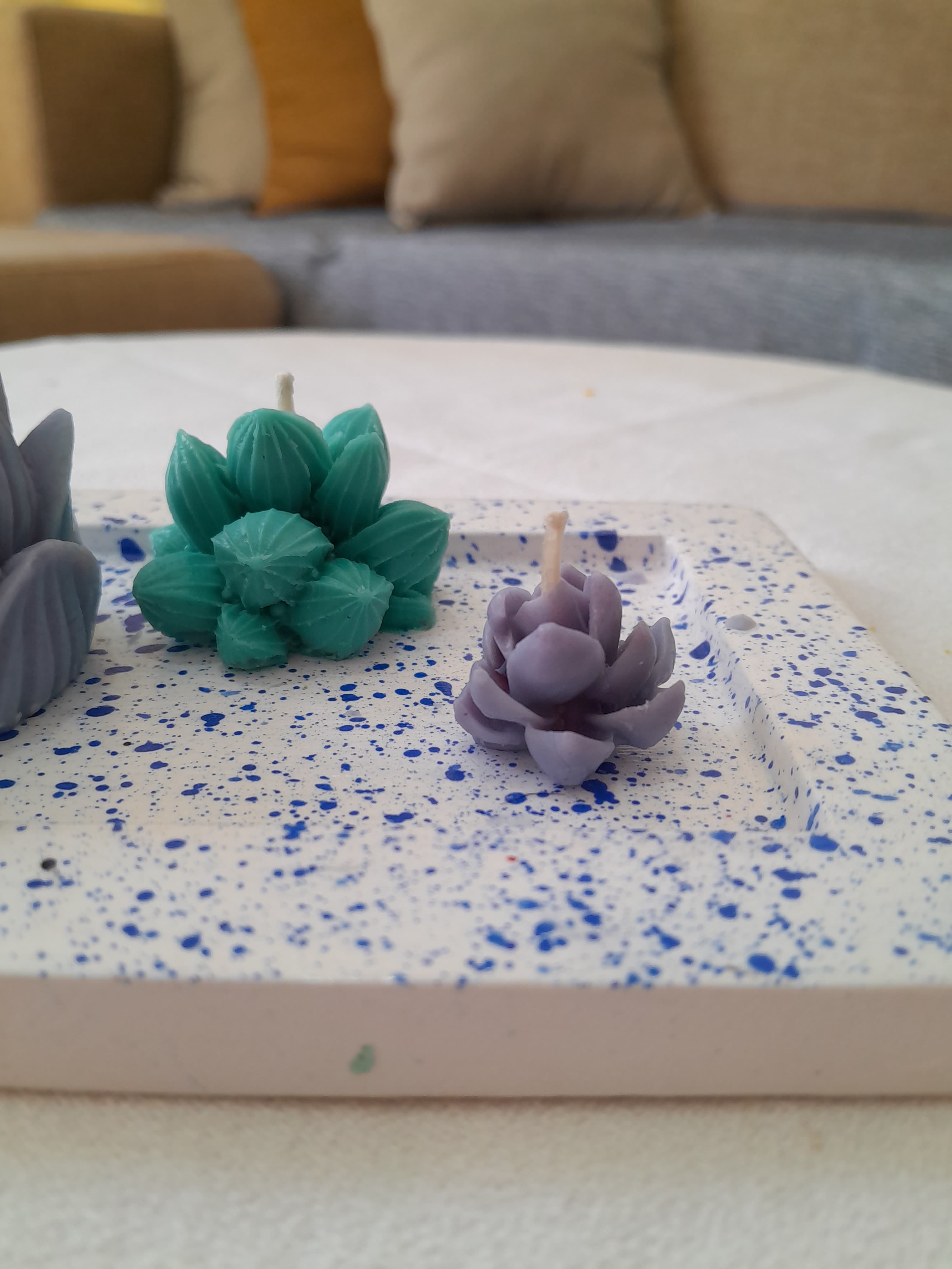 Velas con Bandeja de Yeso 4